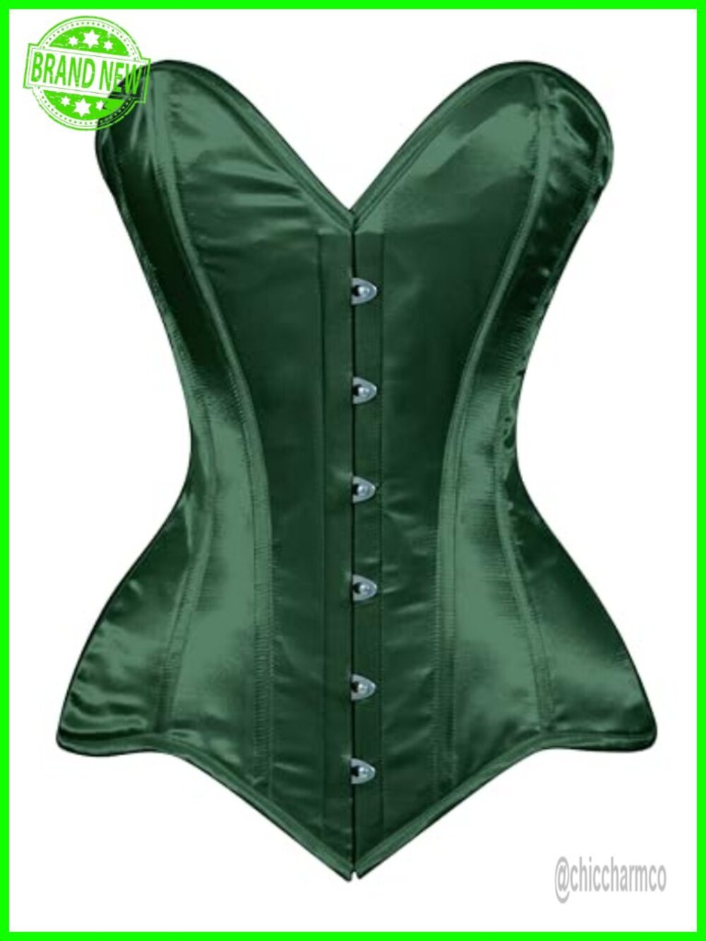 Satin Overbust Corset Waist Cincher Bustier Sweetheart Neck Hourglass